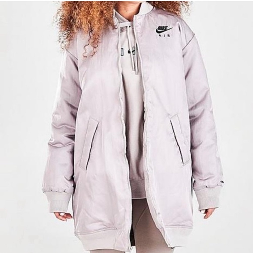 Women’s Nike Air Therma-Fit Bomber Jacket Loose Oversize Gray DD4640-033